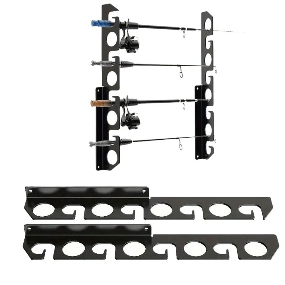 Fishing Rod Rack - Angelruten-Wandhalterung Decken-Garagen-Keller-Aufhänger Platzsparendes Design Wandmontiertes Aufbewahrungsregal