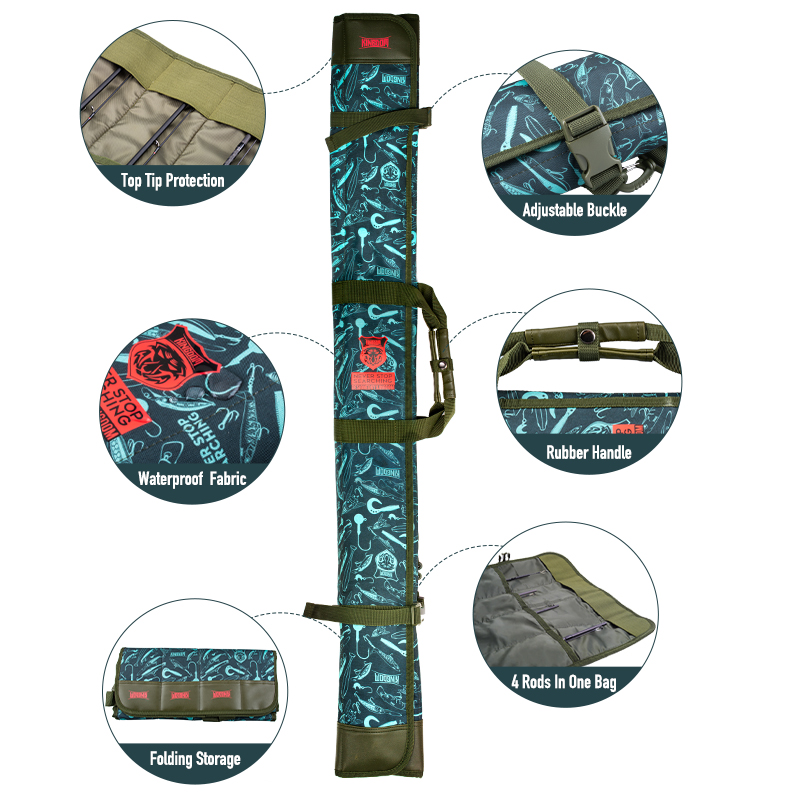 Fishing Rod Case - KINGDOM Angelruten-Tasche Wasserdichte Angelruten-Hülle 1,25m 1,45m