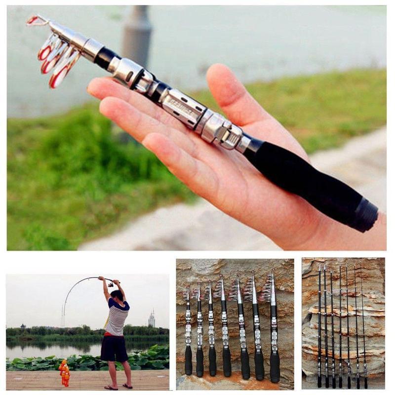 Fishing Rod Travel - 1,0 m Superharte Mini-Teleskop-Angelrute, Fiberglas, Tragbare