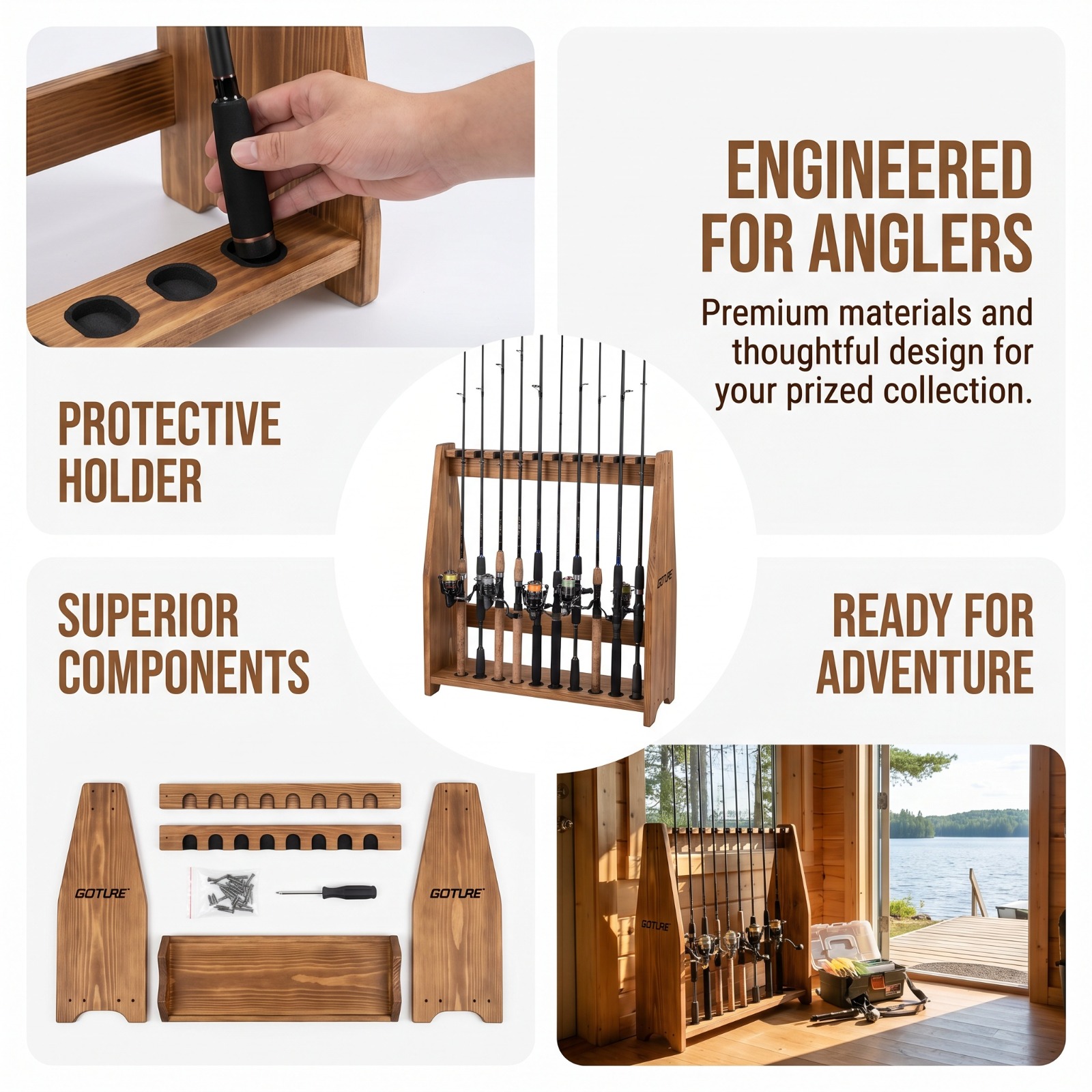Goture 10-Fach Karbonisierter  – Fishing Rod Rack Bewertung und Preis
