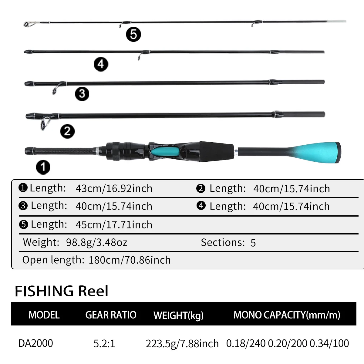 1,8 m Carbonfaser 4-teilige Me – Fishing Rod Carbon Fiber Bewertung und Preis